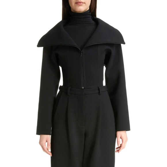 $3320 ALAIA Alaïa Women's Stretch Wool Zipped Jacket Black Size 36 / US 4 / S